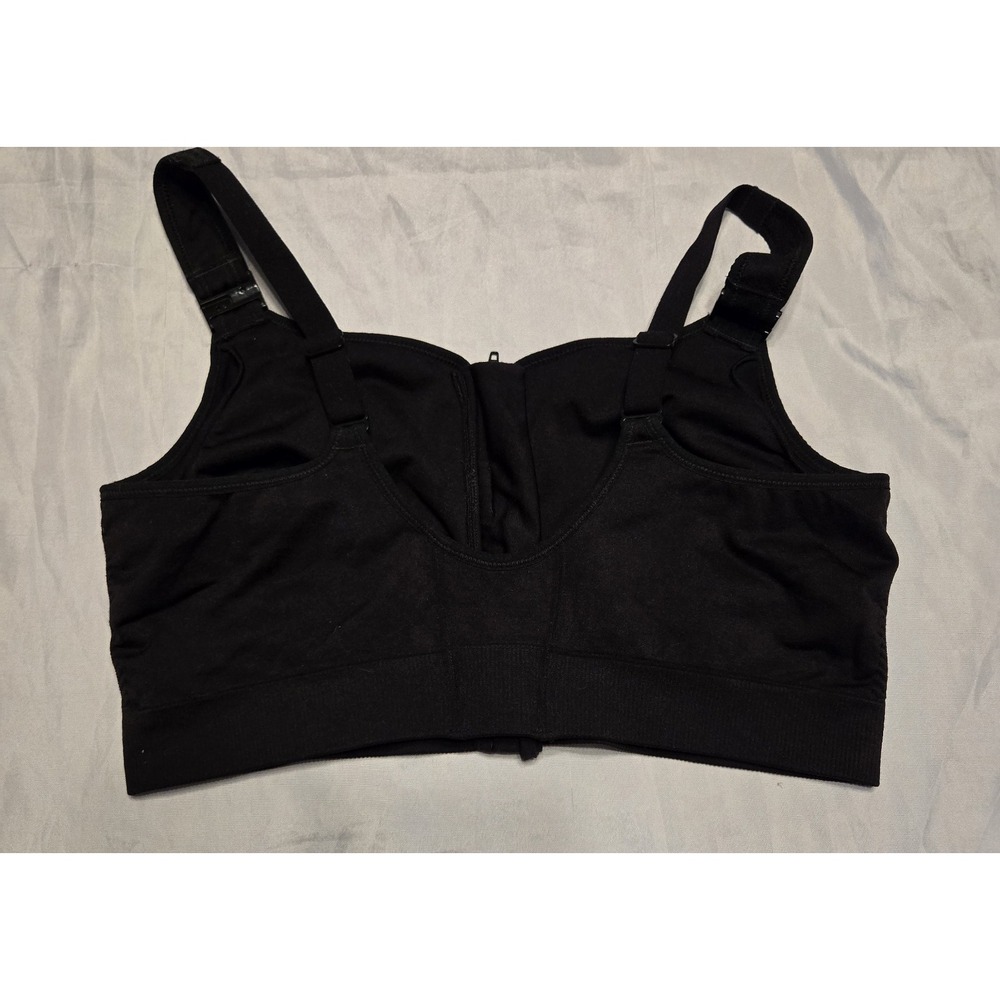 Anita Laureen Black XXL Nursing Bra Front Zip Clips Wireless Adjustable Stretch - Picture 2 of 7
